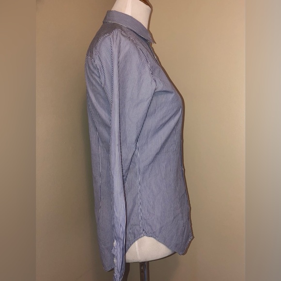 Golden Goose Blue & White Striped Button-Up LongSleeve Shirt,Size-Small - Picture 4 of 10